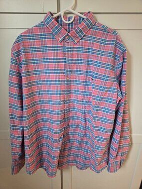 Vineyard Vines Slim Fit‎ Shirt Mens Plaid Button Down Long Sleeve Logo